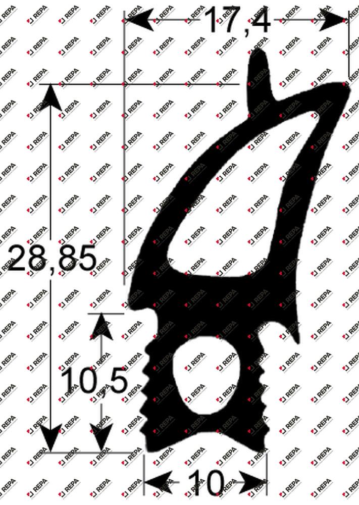Türdichtung Profil 2730 B 465mm L 520mm Außenmaß