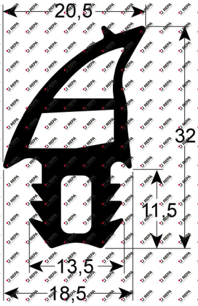 Türdichtung Profil 2736 B 510 mm L 763 mm 10-11