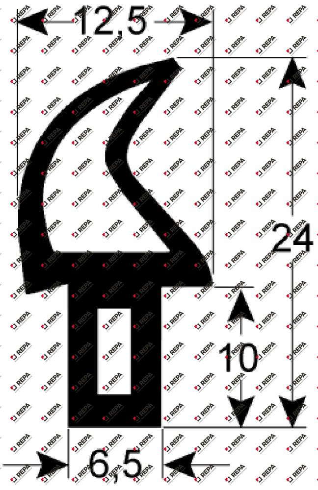 junta de puerta perfil 2739 L 1464mm UE 1
