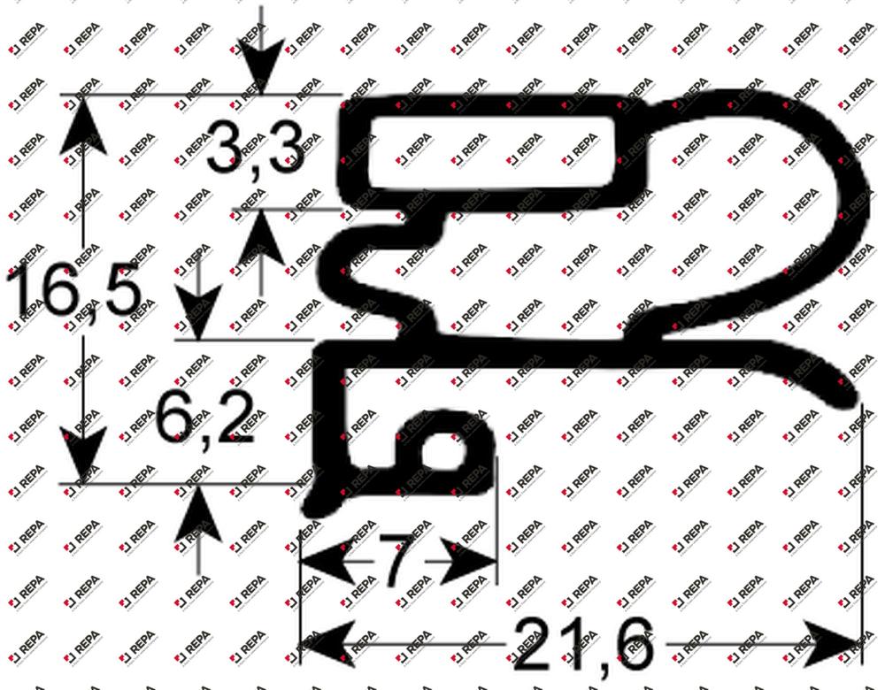 Kältedichtung Profil 9030 B 470mm L 625mm Außenmaß