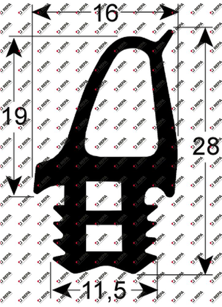 door seal profile  W 625mm L 743mm external size