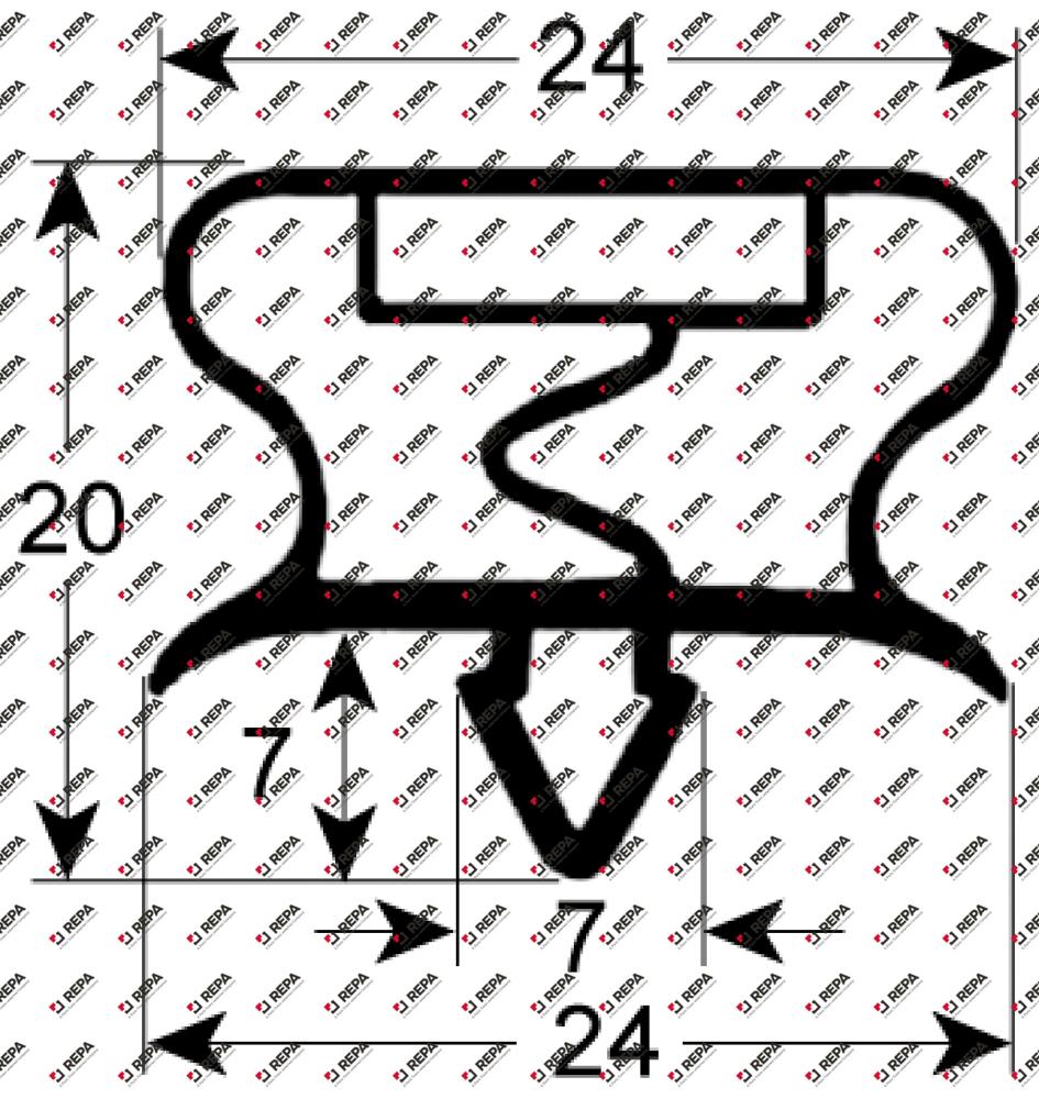 refrigeration gasket profile 9195 W 585mm L 615mm