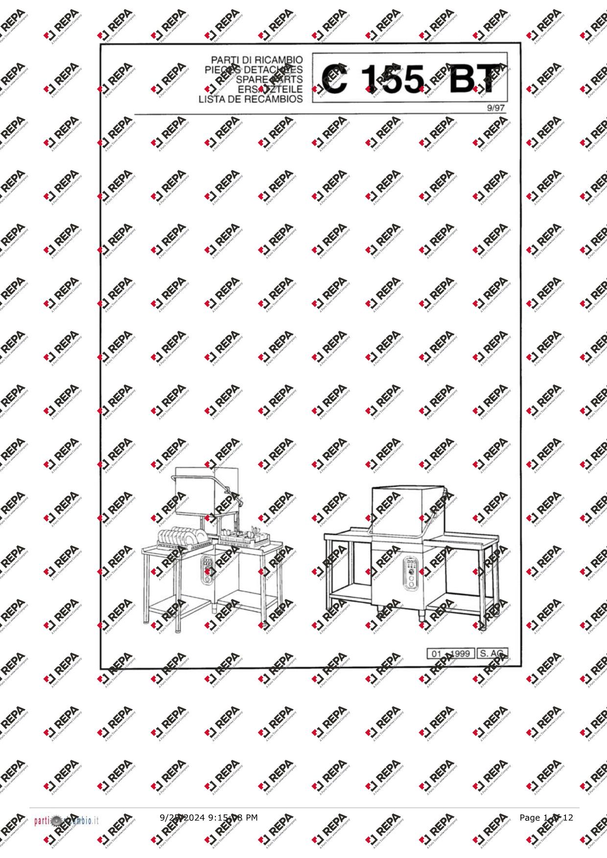 COMENDA C155-RCD — Dishwasher hood type
