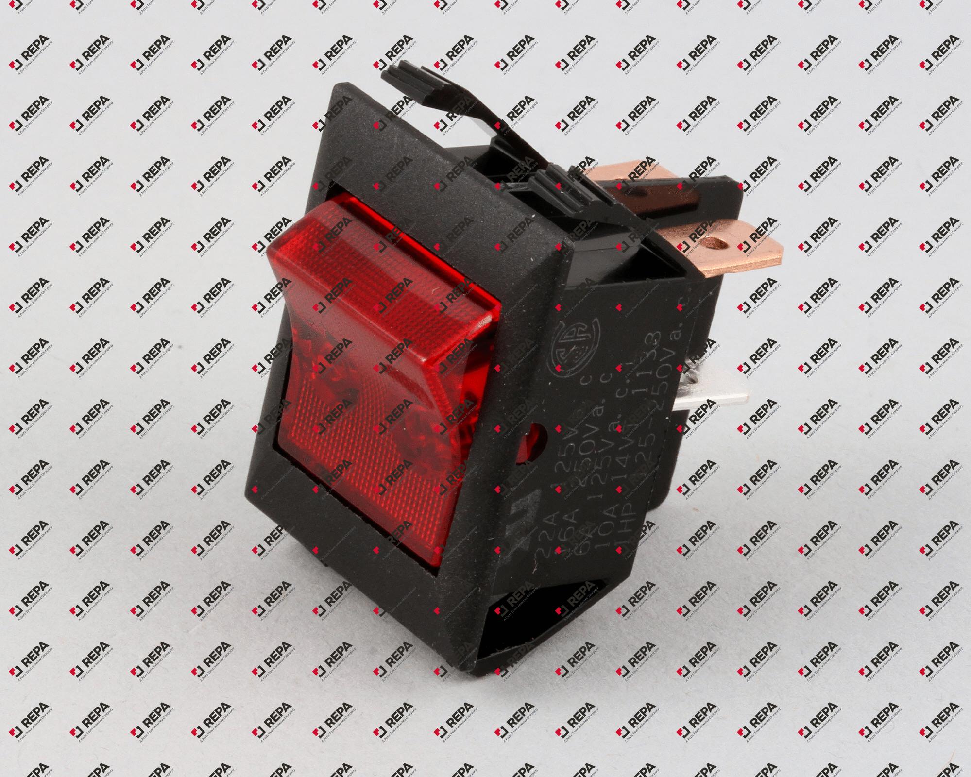SWITCH ROC DPST 22A 120V RED