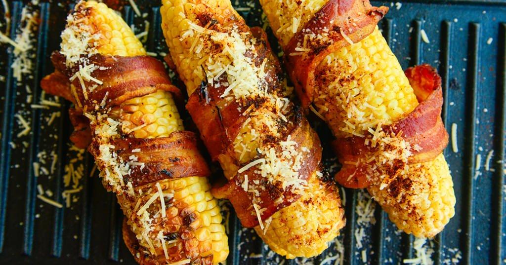 Bacon Wrapped Corn on the Cob Traeger Grills