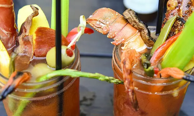 Smoked Bloody Mary With Grilled Garnishes