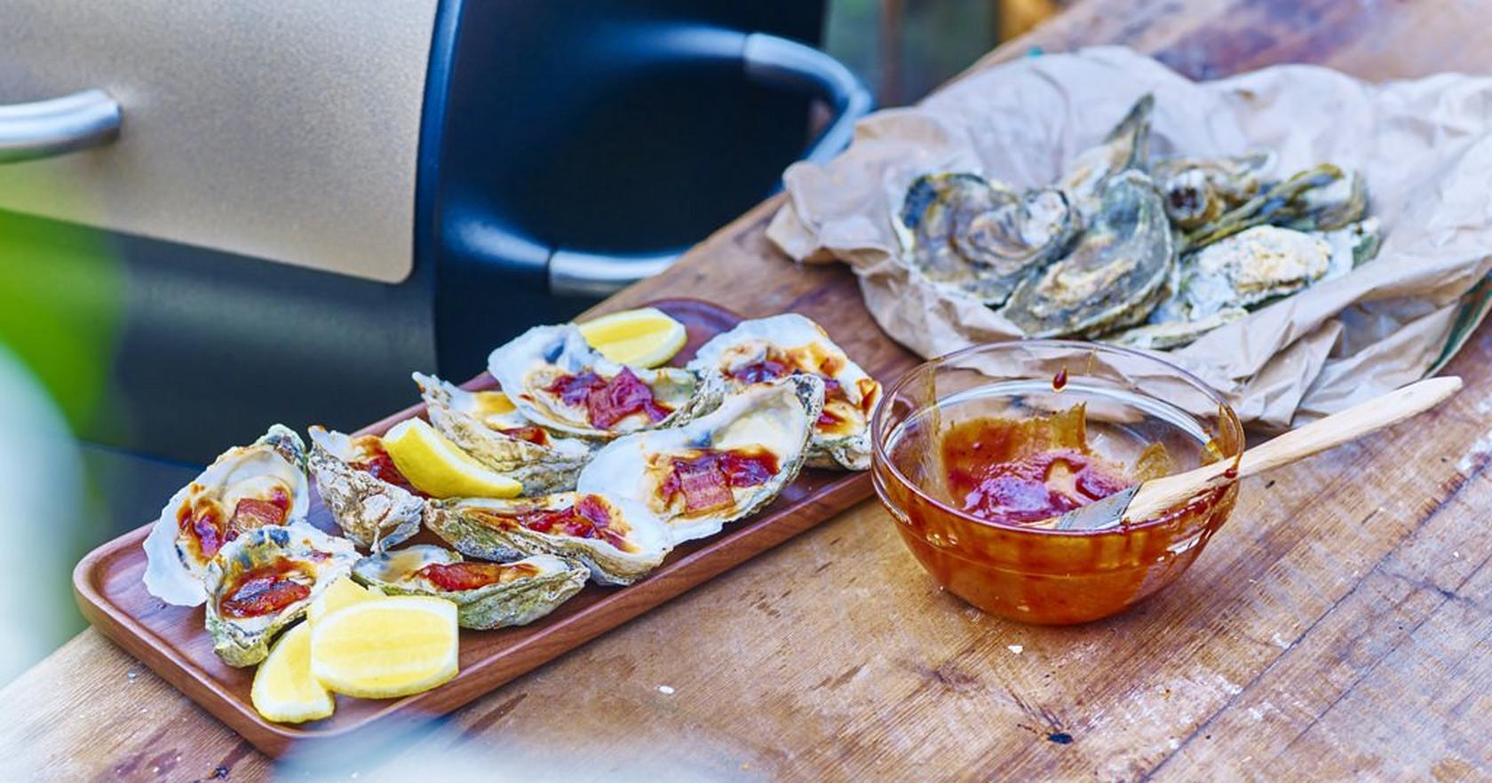 BBQ Oysters With Bacon By Chef Tyler Florence