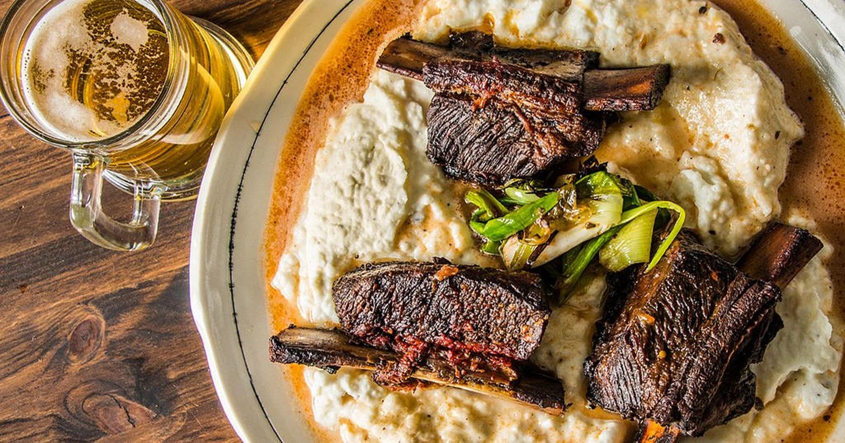 image of Braised Beef Short Ribs with Mashed Potatoes