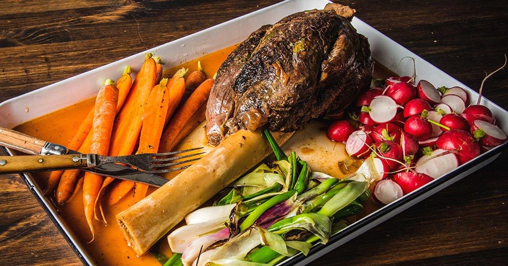 Braised Elk Shank with Spring Vegetables Recipe Traeger Grills
