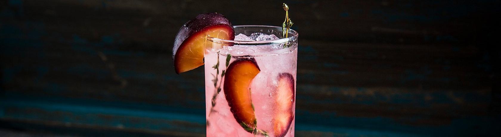 Smoked Plum and Thyme Fizz Cocktail