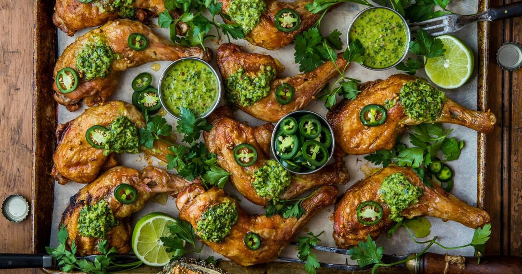 Smoked Chicken with Chimichurri by Dennis the Prescott