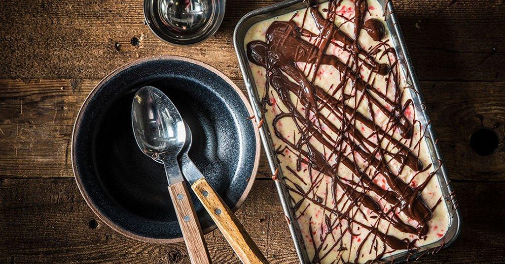 Peppermint Ice Cream with Smoked Hot Fudge Recipe