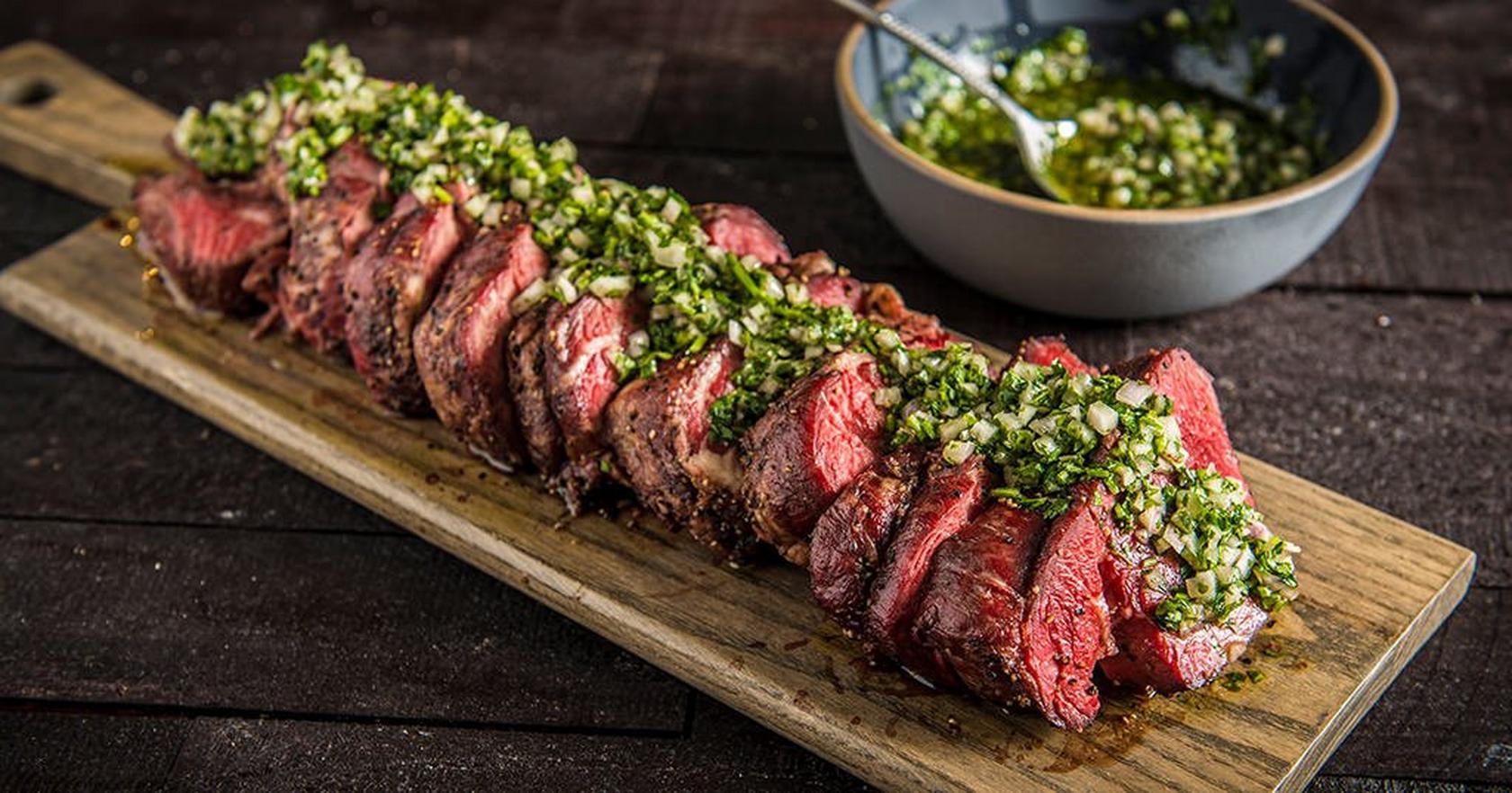 image of Roasted Beef Tenderloin With Gremolata
