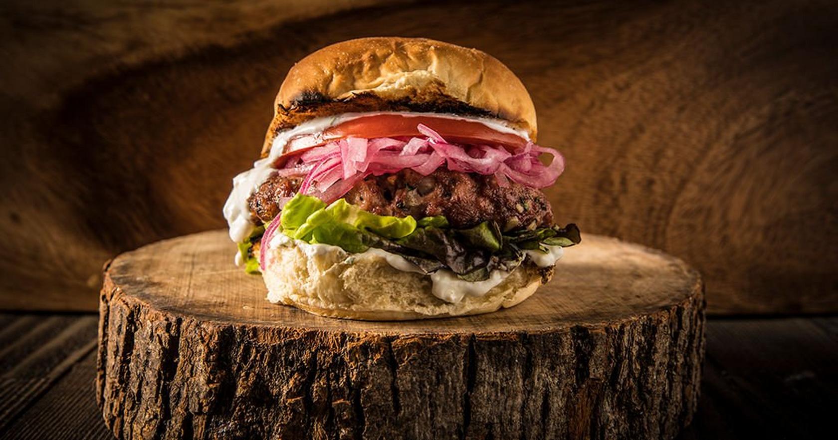 Grilled Lamb Burgers With Pickled Onions