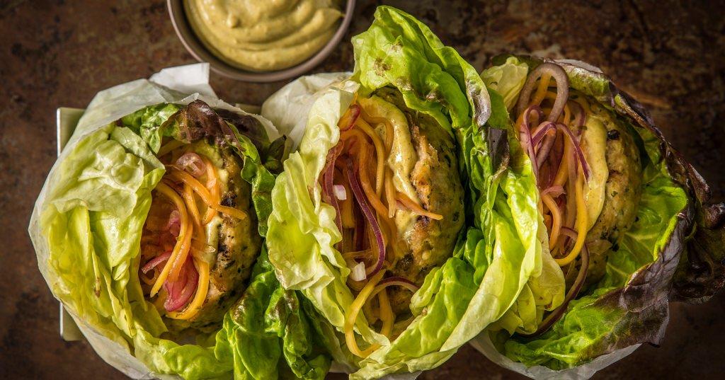 Grilled Thai Chicken Burgers With Papaya Slaw Recipe