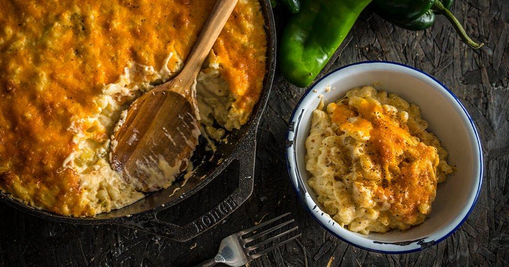 Baked Green Chile Mac & Cheese by Doug Scheiding Recipe Traeger Grills