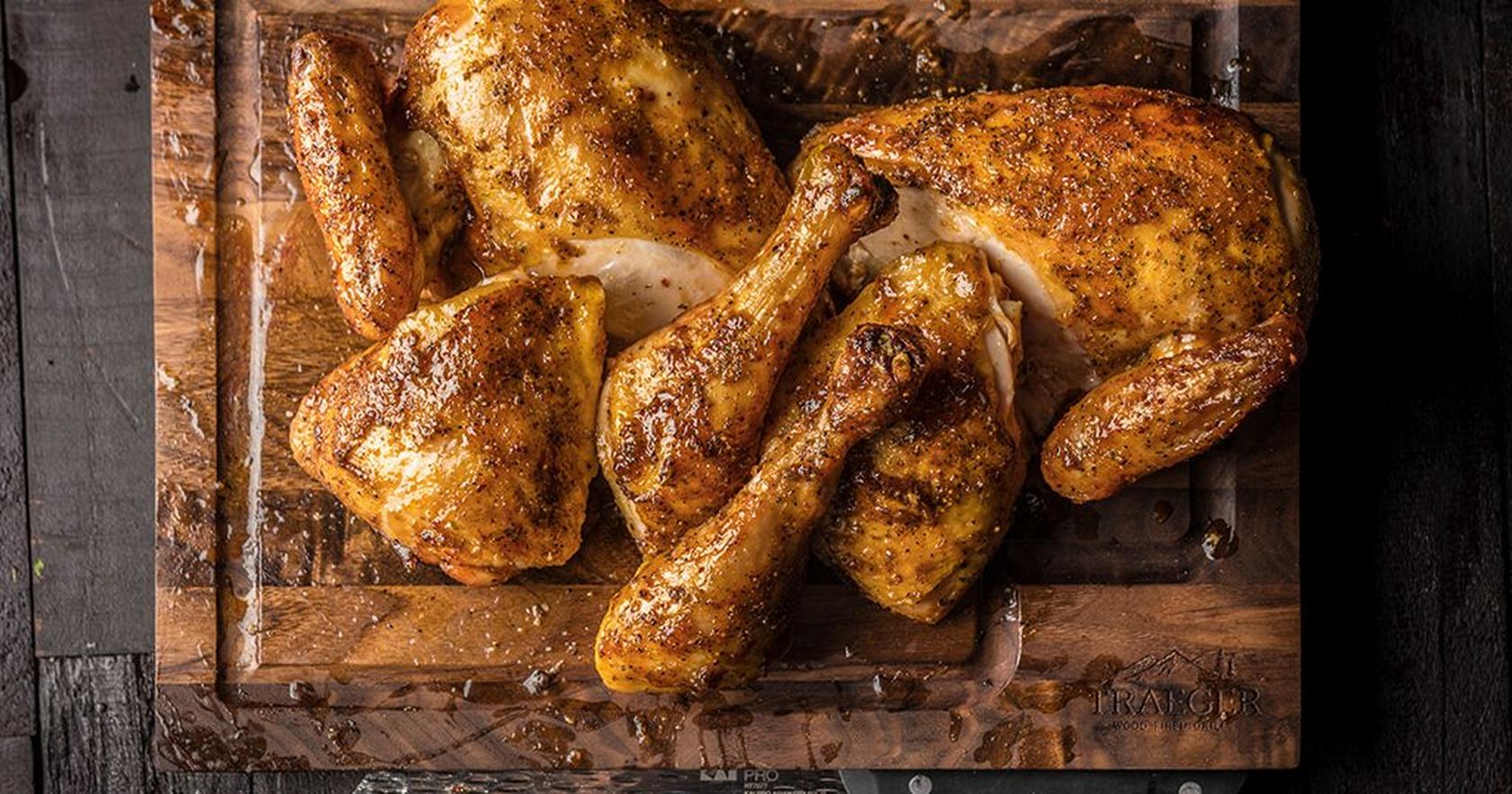 Traeger BBQ Half Chickens