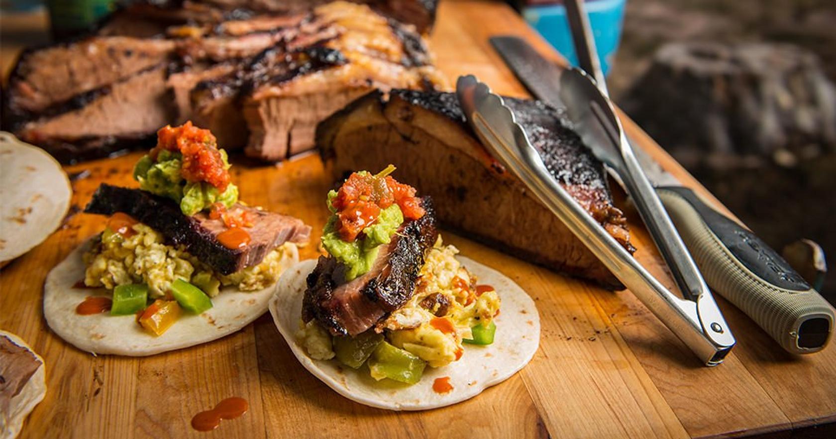 BBQ Brisket Breakfast Tacos