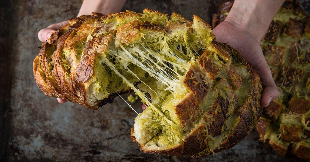 Dan Patrick Show PullApart Pesto Bread Recipe Traeger Grills
