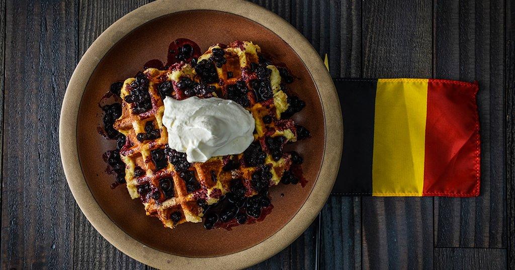Belgium Waffle with Smoked Blueberry Sauce Recipe - Traeger