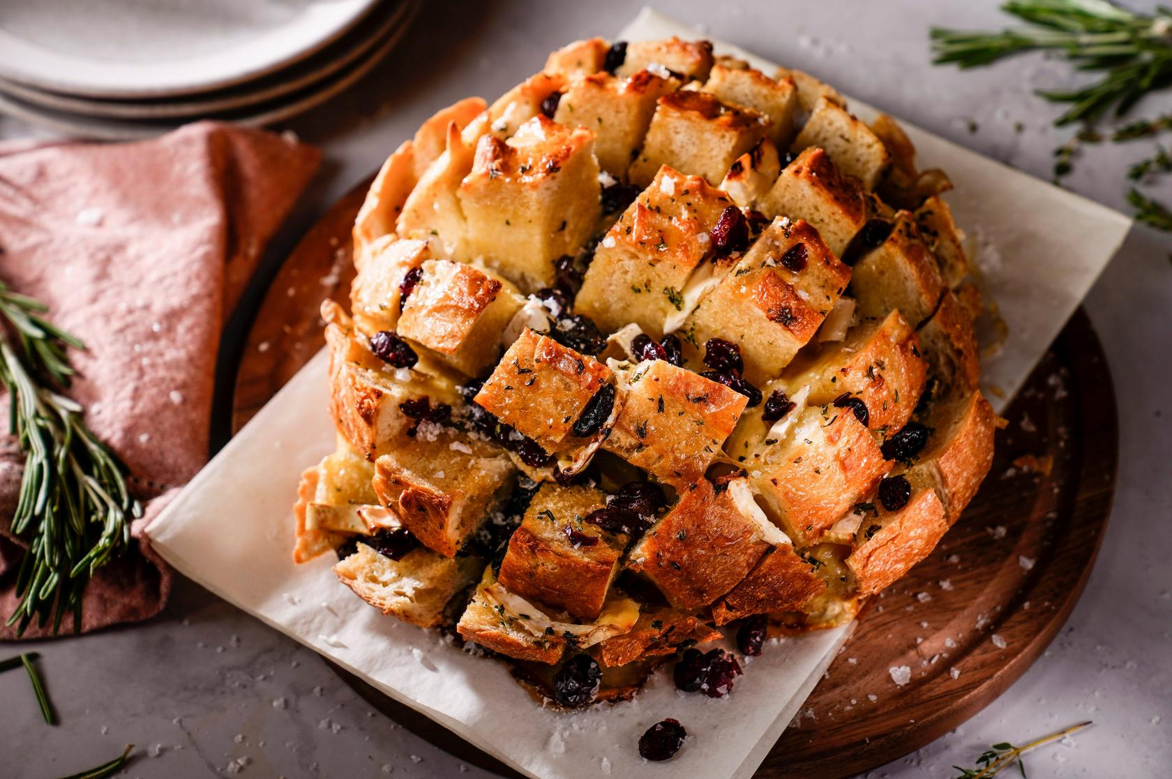 image of Brie and Cranberry Pull-Apart Bread