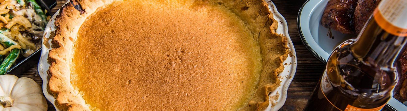 Baked Buttermilk Pie with Cornmeal Crust