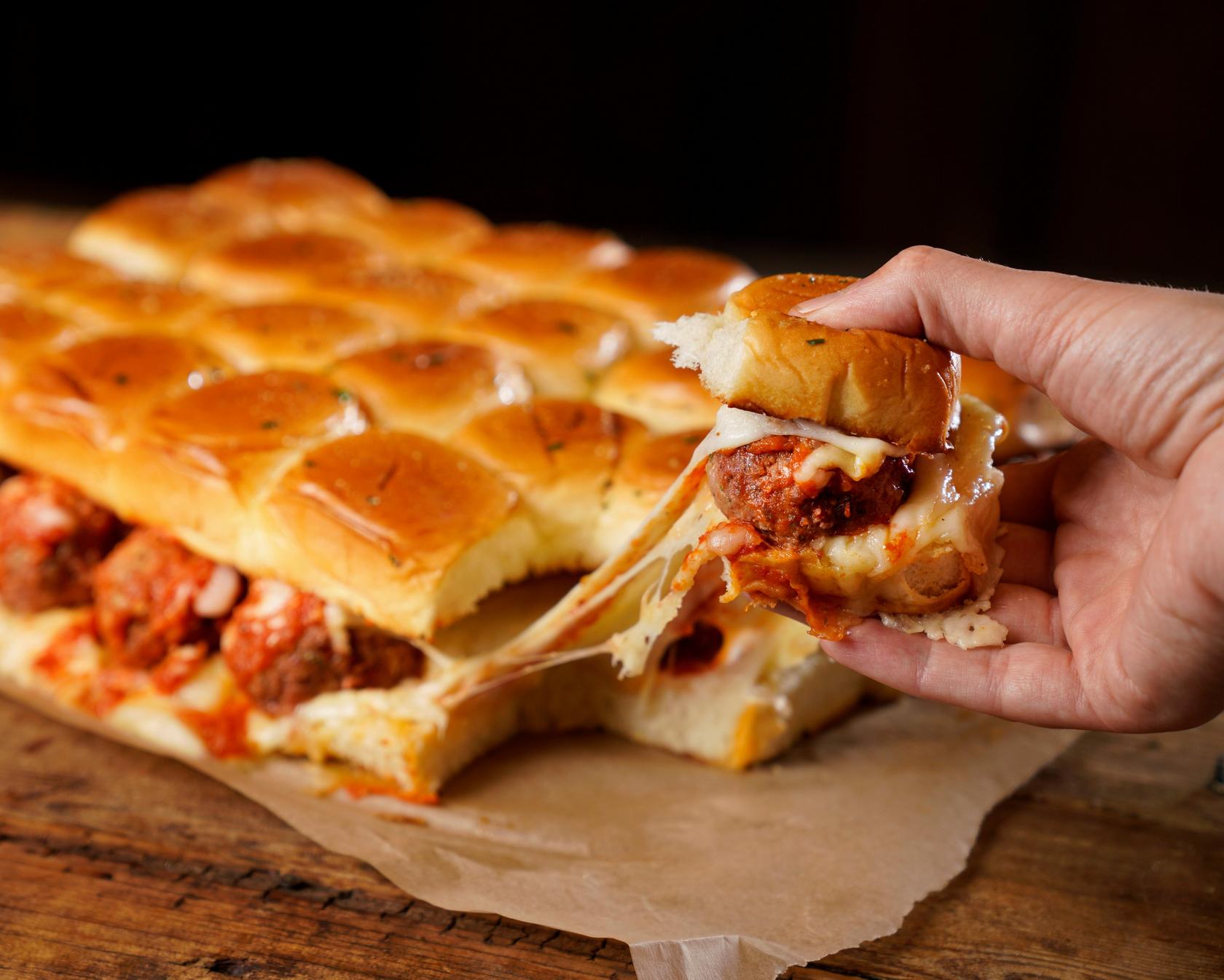 Cheesy Pull-Apart Meatball Sliders