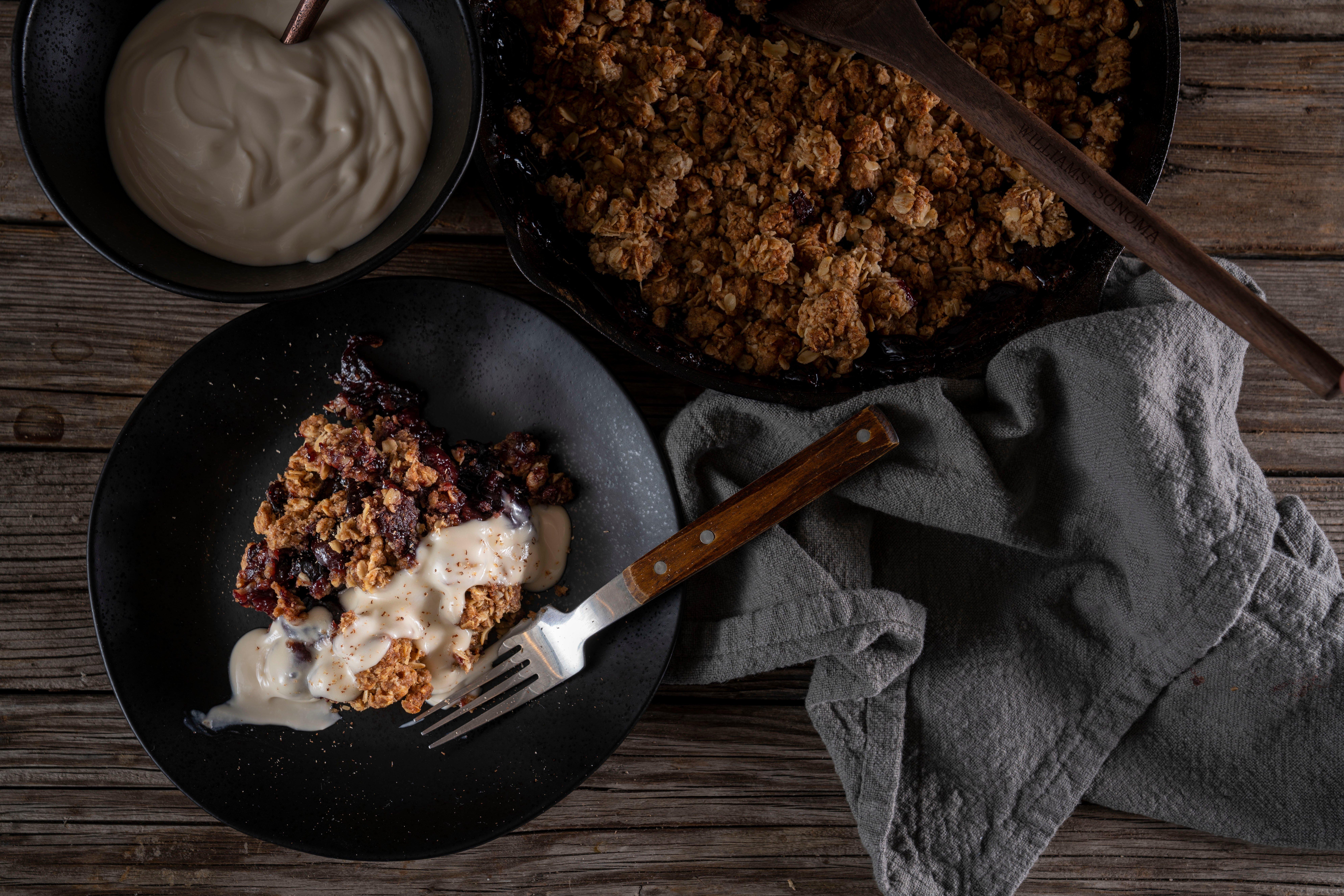 Cherry Crisp with Sweet Cream Recipe