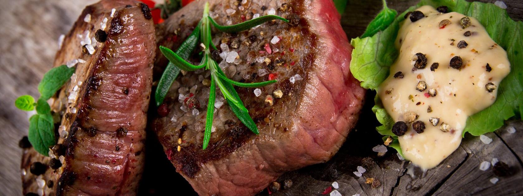 image of Grilled Top Sirloin Steaks With Mixed Peppercorns