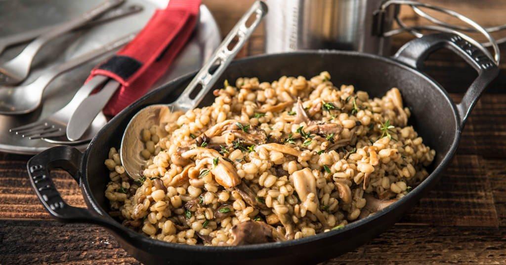 Dehydrated Smoked Barley Mushroom Risotto Recipe Traeger Grills
