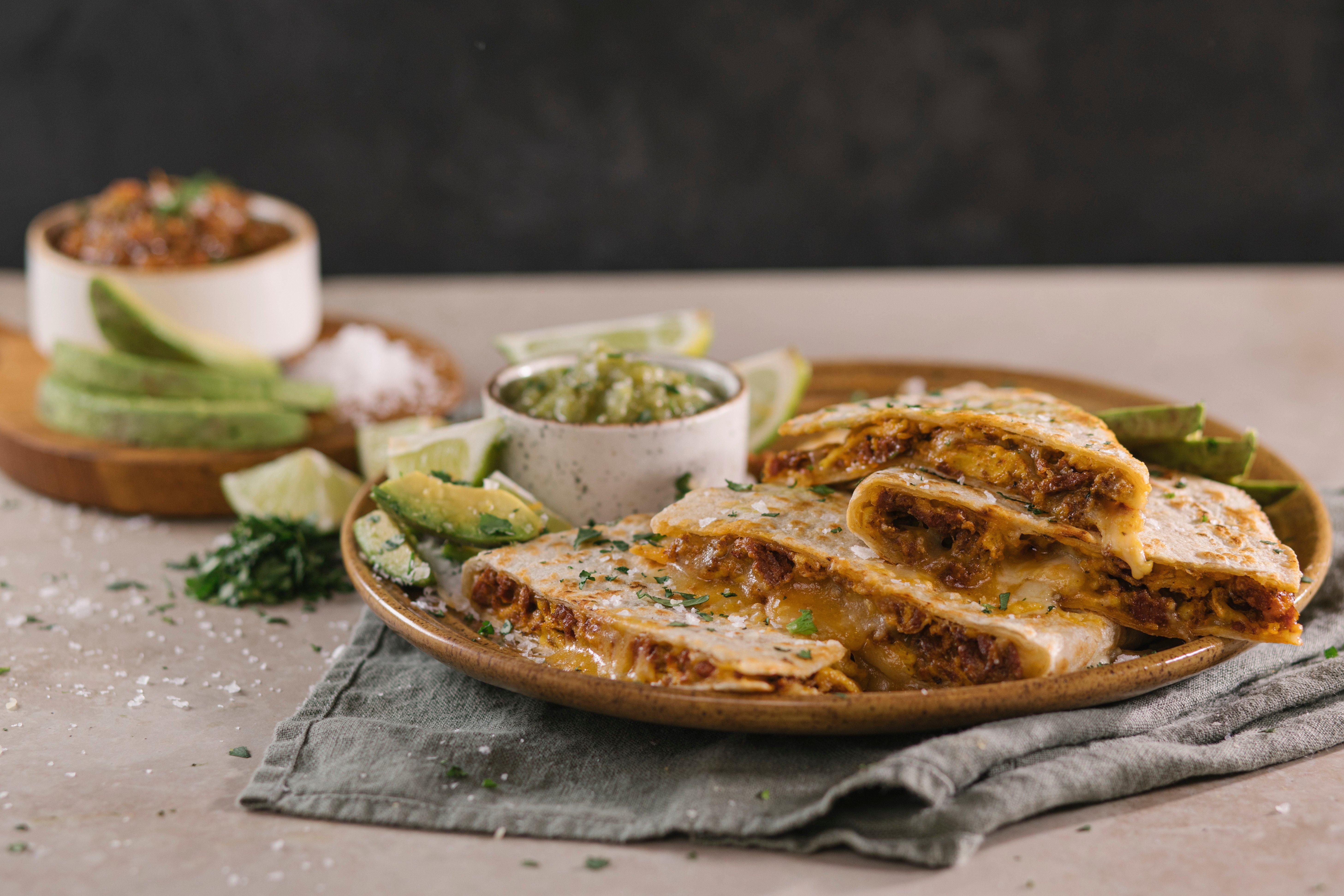 Flat Top Cheesy Egg and Chorizo Quesadillas Recipe Traeger Grills®