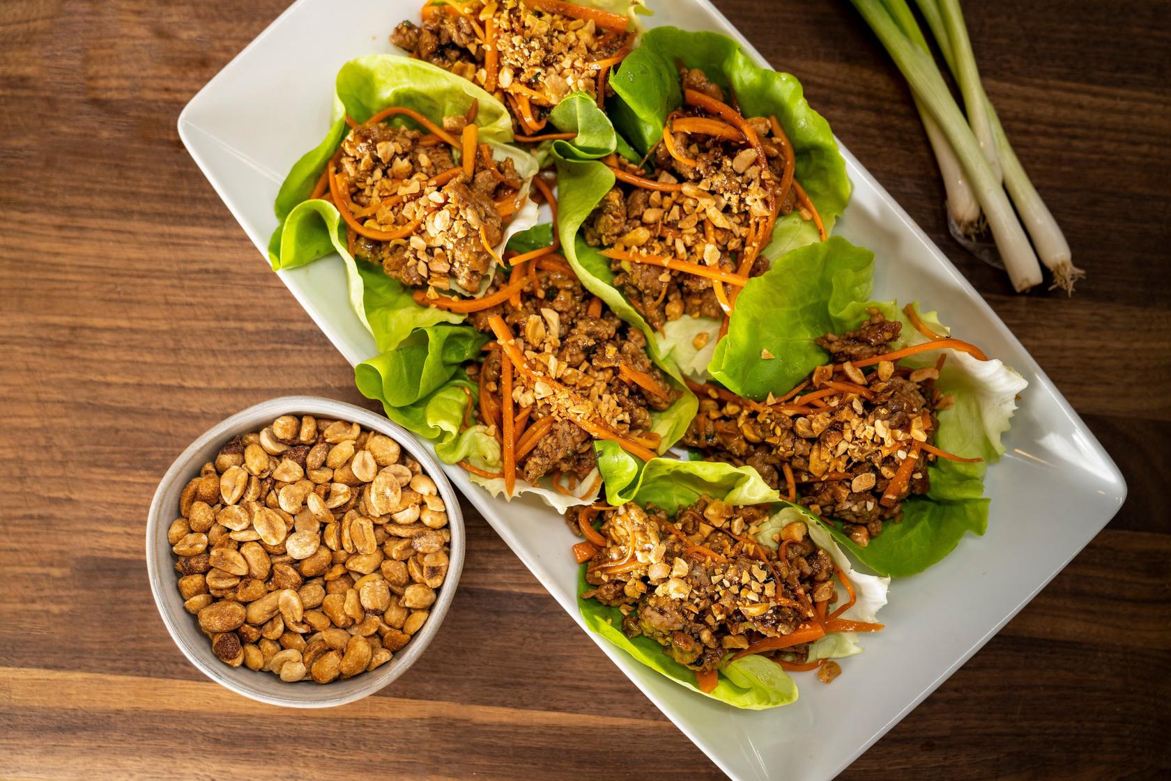 image of Flat Top Ginger-Garlic Pork Lettuce Cups