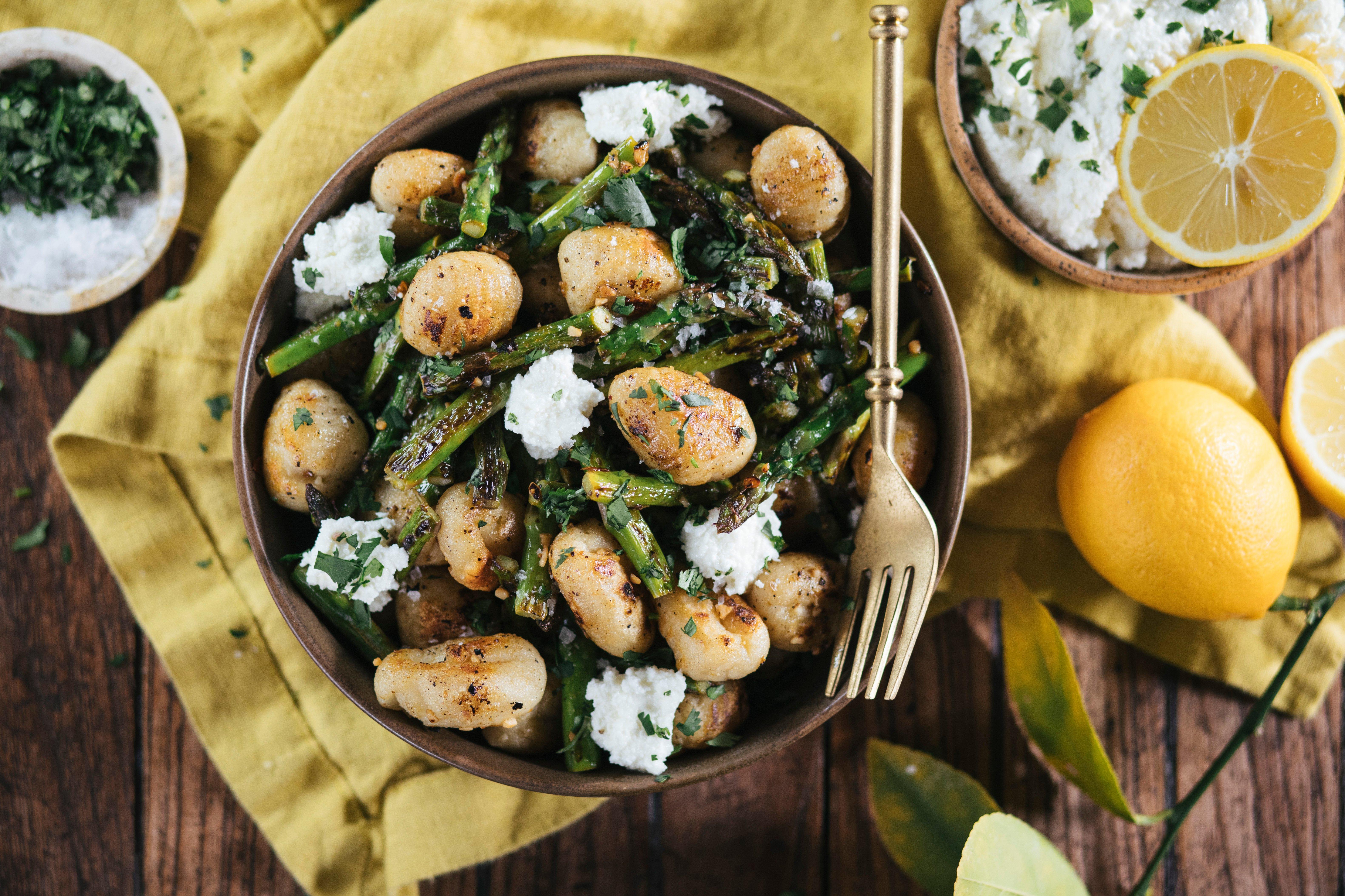 Flat Top Gnocchi with Asparagus and Ricotta Recipe Traeger Grills®