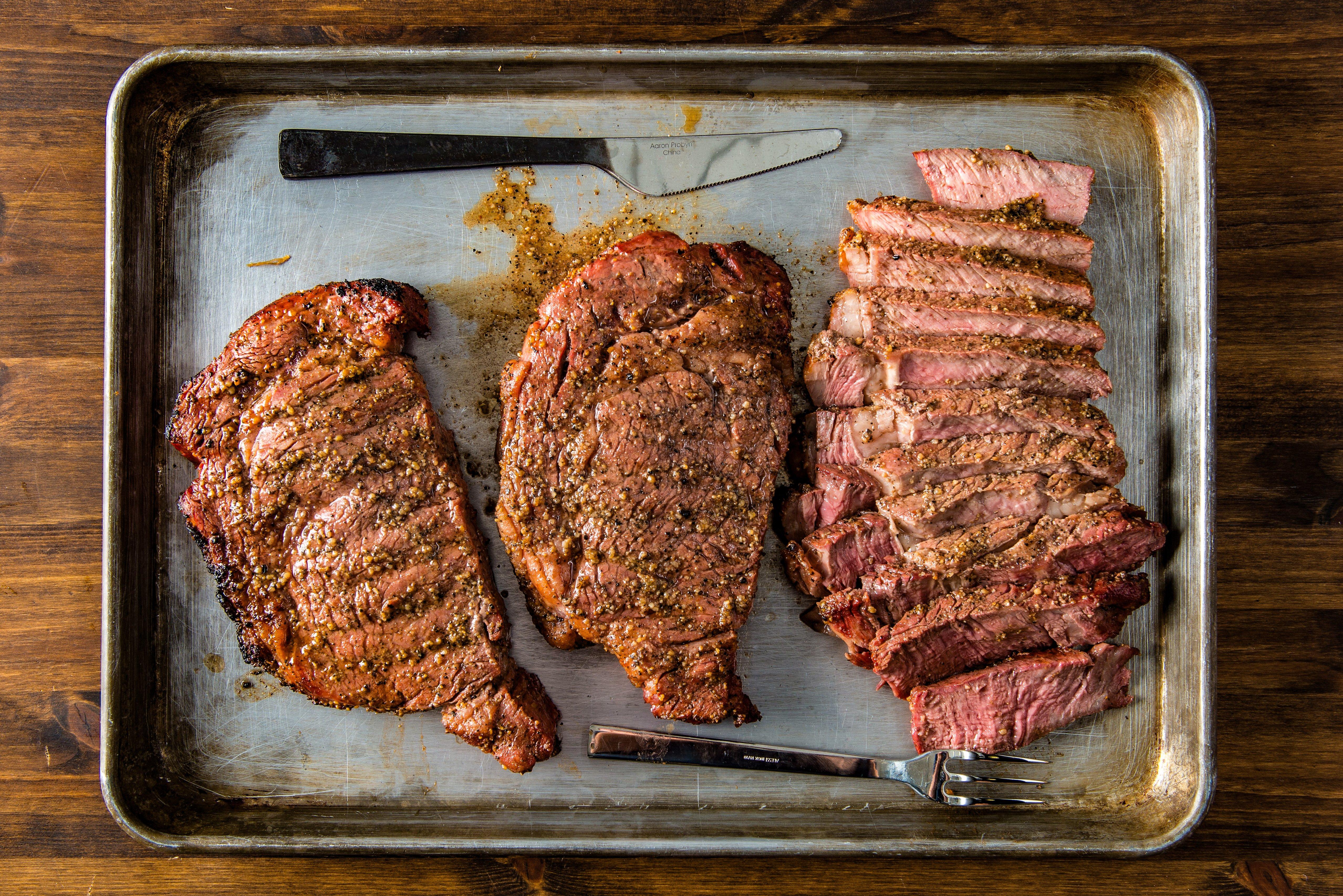 ribeye steak on traeger