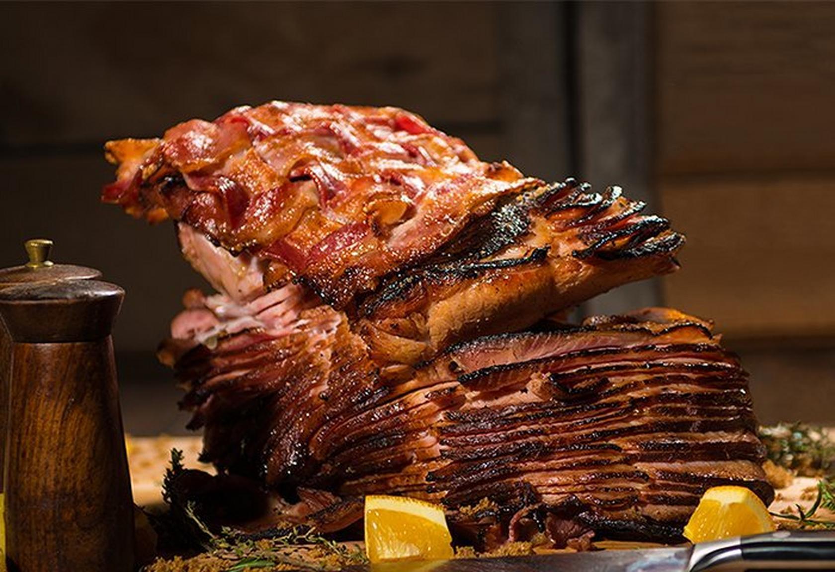 Roasted Bacon Weave Holiday Ham