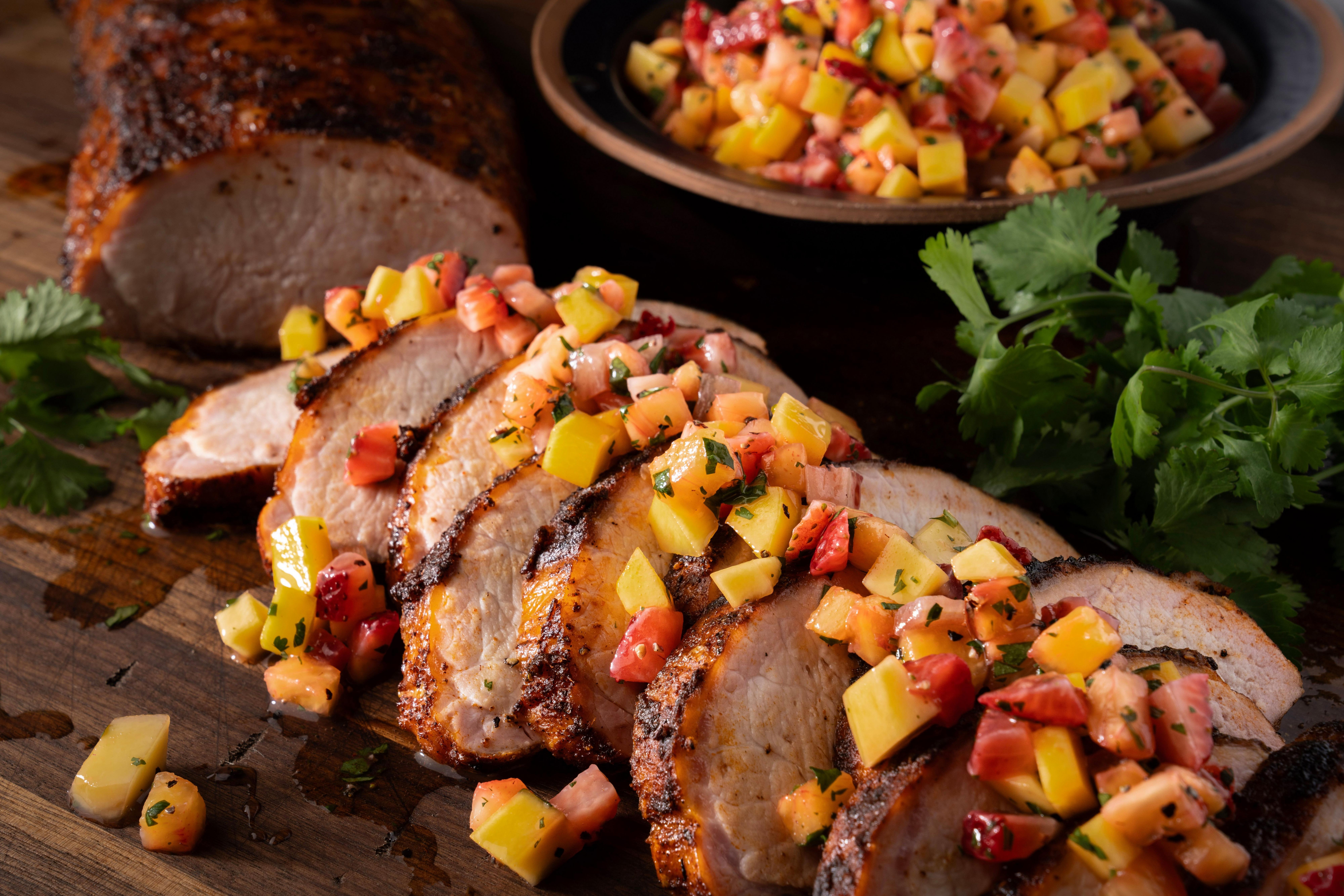 Roast Pork Loin With Mango Salsa | Traeger Grills