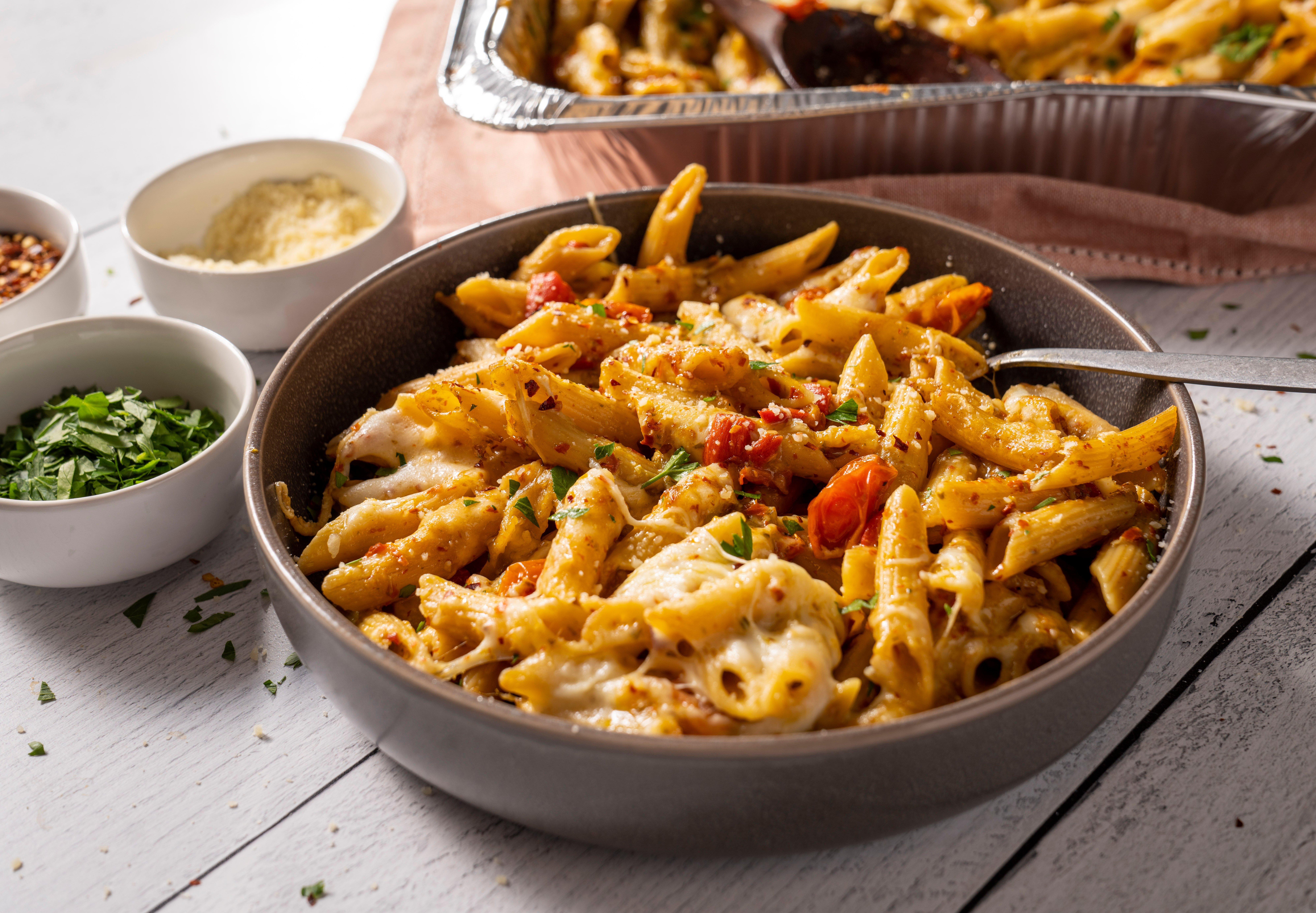 One-Pan Pesto-Tomato Pasta Bake Recipe - Traeger Grills