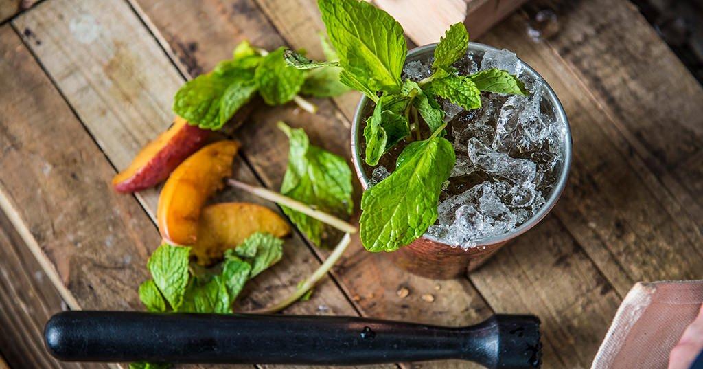 Grilled Peach Mint Julep Recipe