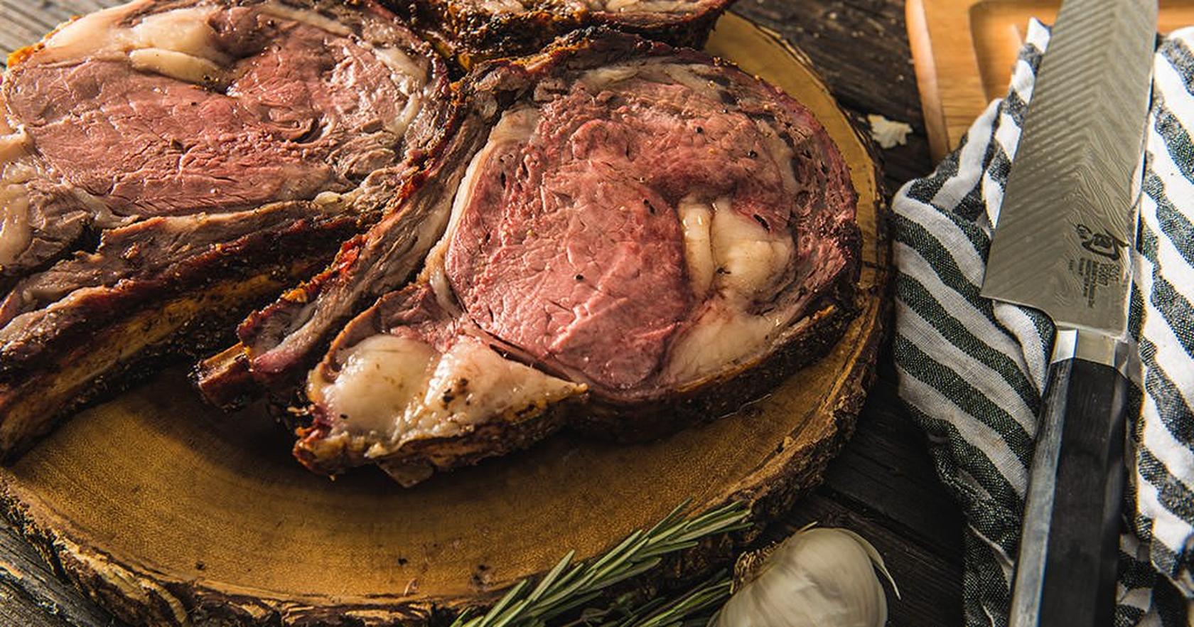 image of Garlic and Herb Stuffed Prime Rib Roast