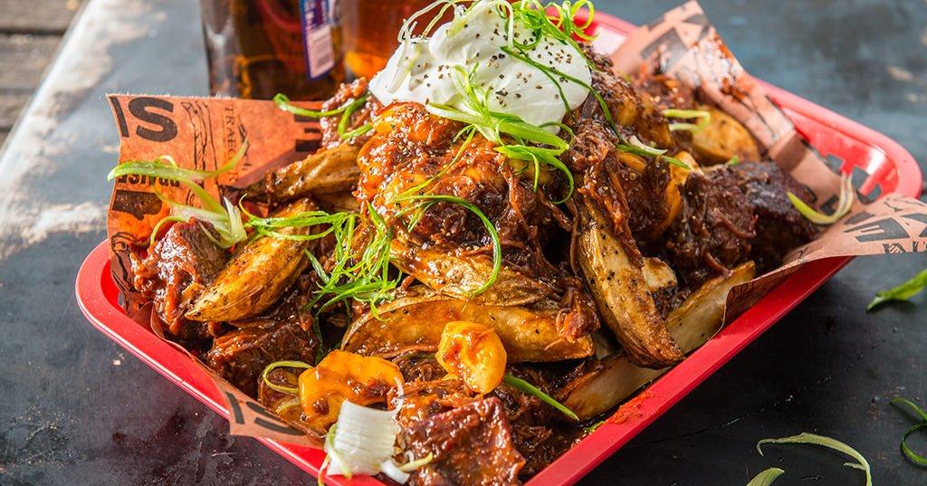Potato Poutine with Pulled Pork and Burnt Ends - Traeger
