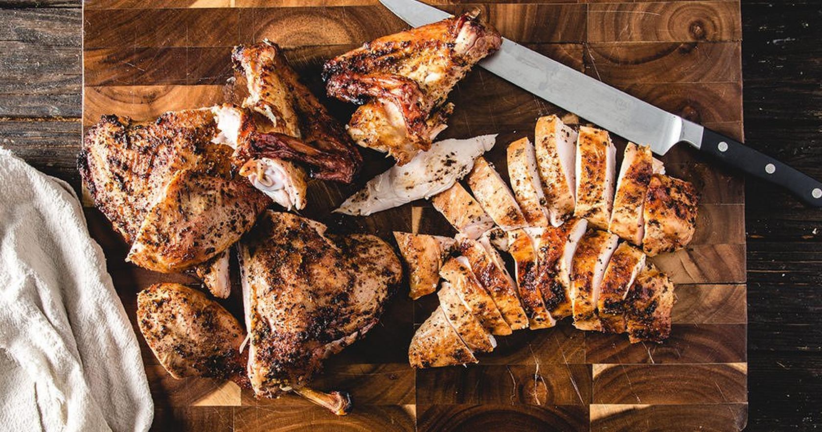 Spatchcocked Turkey with Jerk Butter