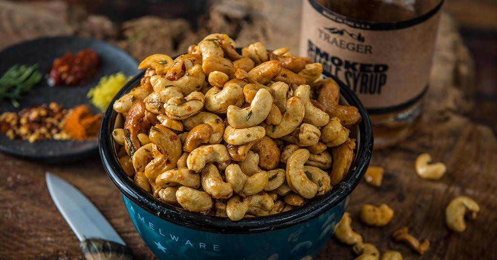 Smoked Sweet & Spicy Cashews Recipe Traeger Grills