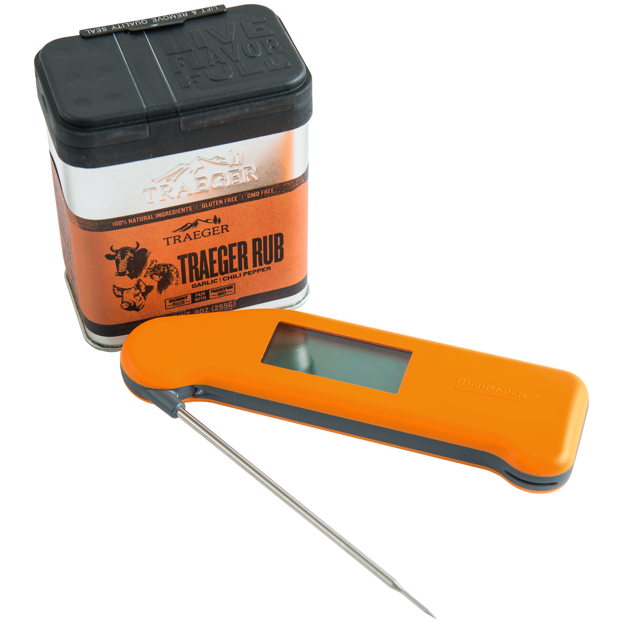 Thermapen Digital Thermometer + Rub Bundle Traeger Wood Pellet Grills