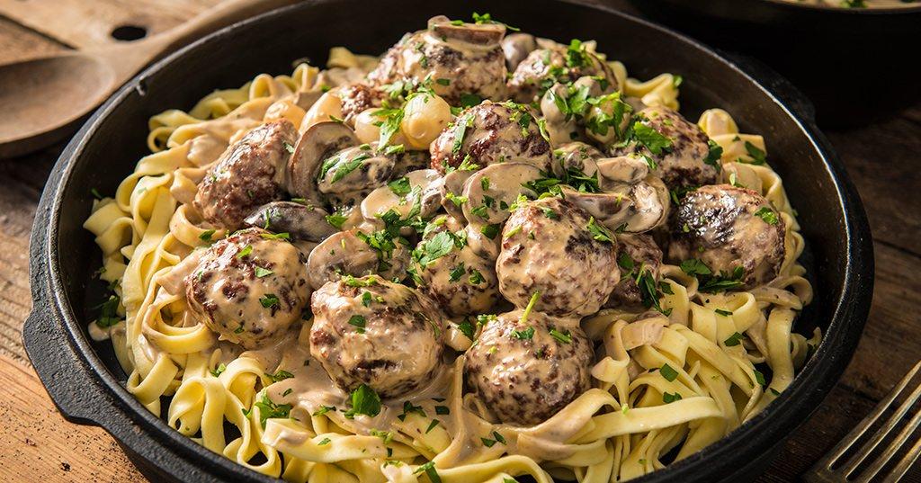 Braised Venison Meatball Stroganoff & Noodle Recipe - Traeger