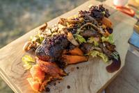 Grilled Elk Loin, Sweet Potatoes and Wild Mushrooms with Taite Pearson thumbnail