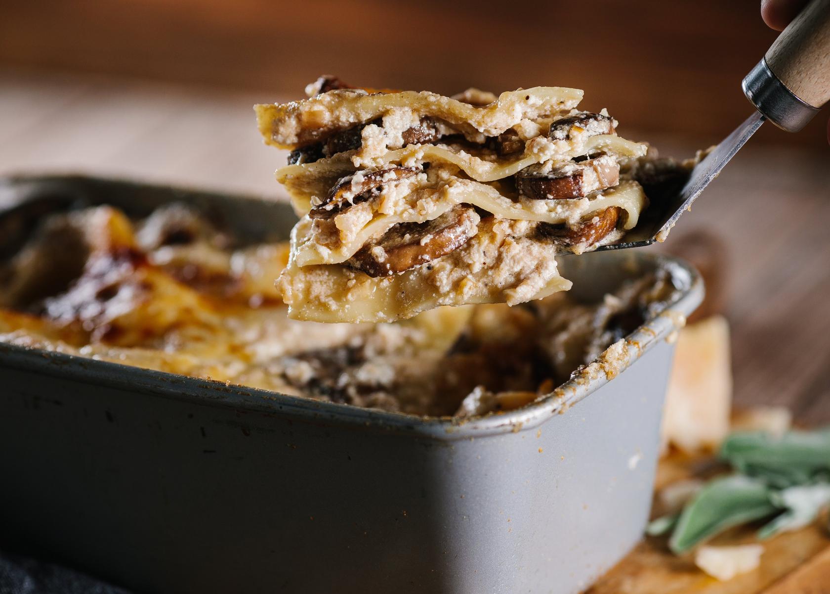 Individual Mushroom Lasagna