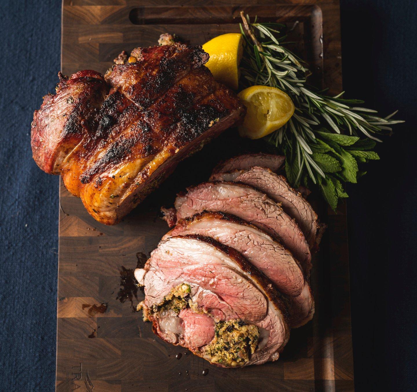Roasted Deboned Leg of Lamb with Rosemary and Lemon Rub