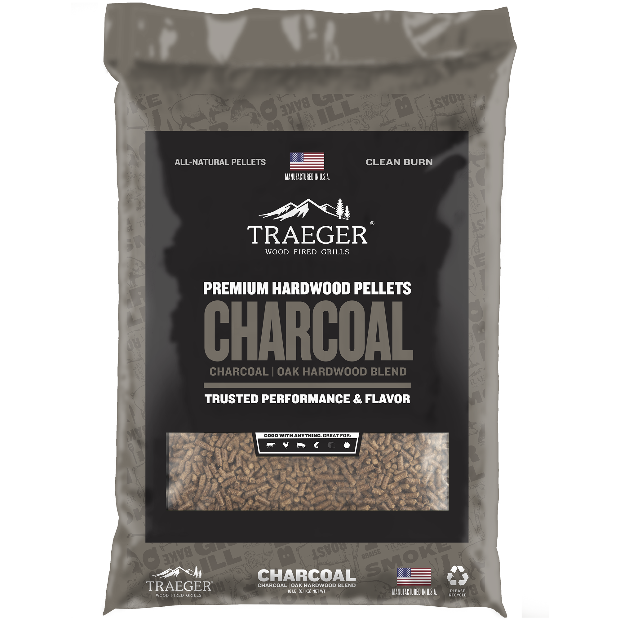 Charcoal Pellets Oak Hardwood Traeger Grills