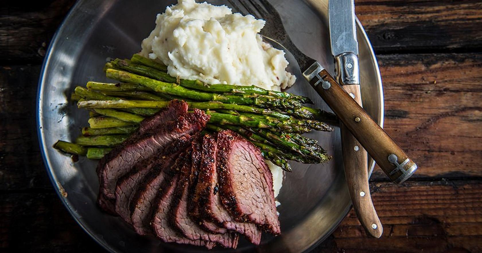 Grilled Tri-Tip with Garlic Mashed Potatoes