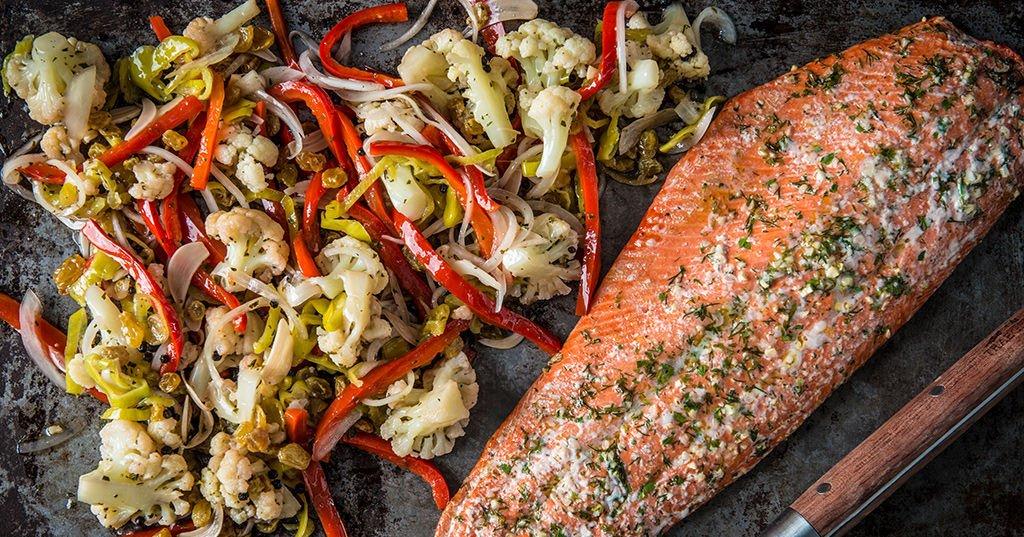 Roasted Salmon Recipe & Pickled Cauliflower Salad | Traeger